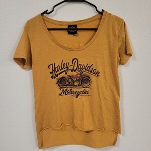 Harley Davidson Womens T Shirt Size Small Yellow
